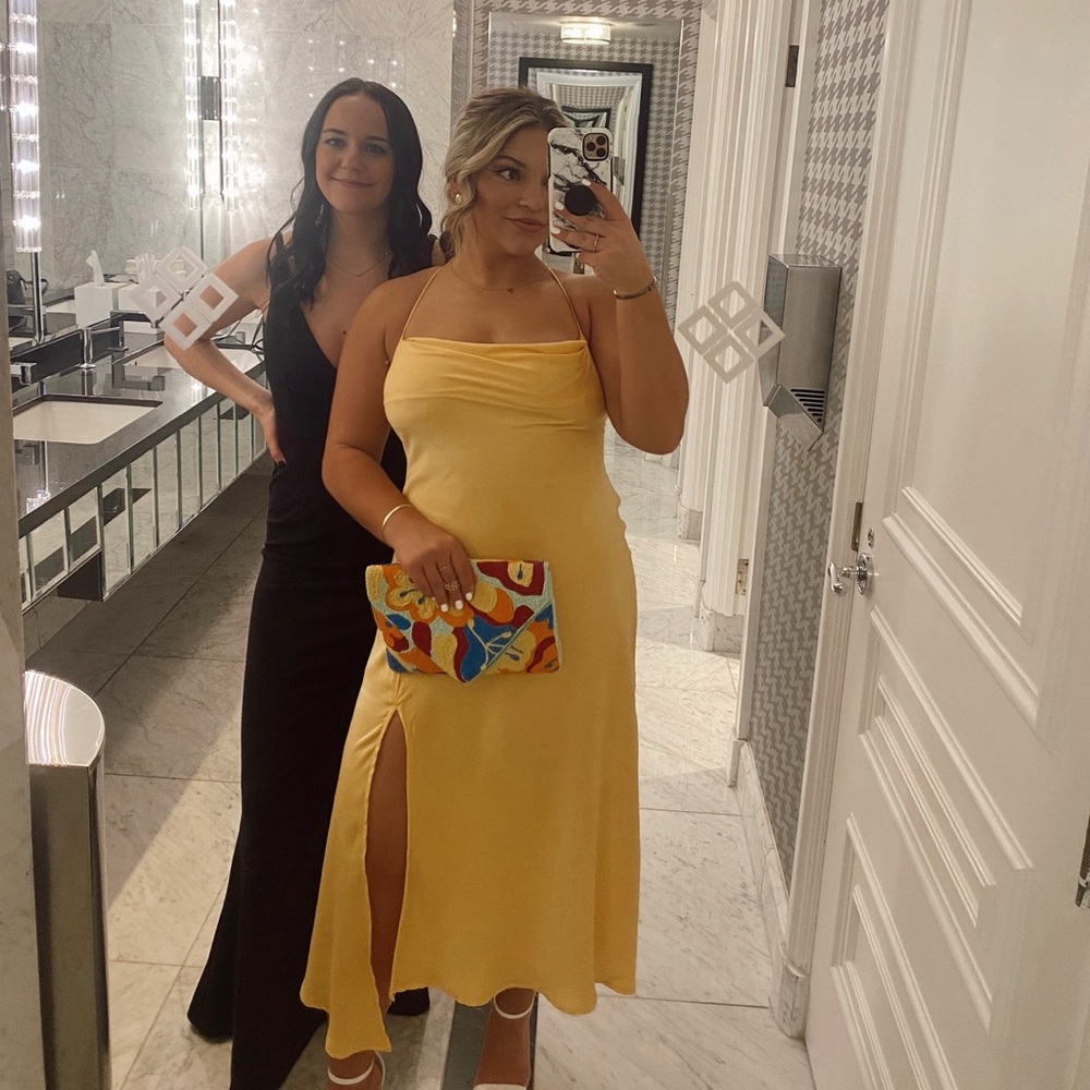 Sunny yellow cocktail dress